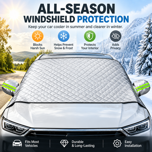 ⭐️ Magnetic Windshield Cover – All-Season Sun, Snow & Frost Protector for Cars, SUVs & Trucks