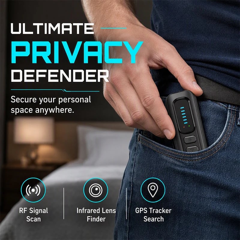 🔍 T19 6-in-1 Hidden Camera Detector – RF, GPS & Bug Finder for Privacy Protection
