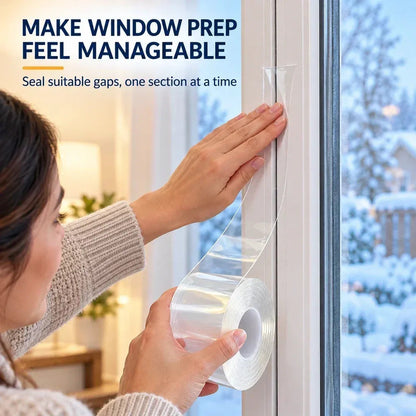 💨 Draft Stopper Clear Seal Tape – Keep Cold Air Out & Lower Energy Bills 🥶💡