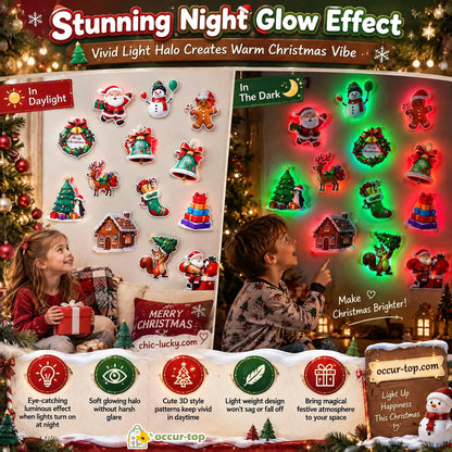 🎄Christmas Sale!! 💞50K+ SOLD! 🎄✨ 50% OFF! LED Christmas Light-Up Wall Decals – built-in LED, pre-installed batteries, 12/24/36pcs. Peel & stick festive glow for walls & windows! 🎅💡