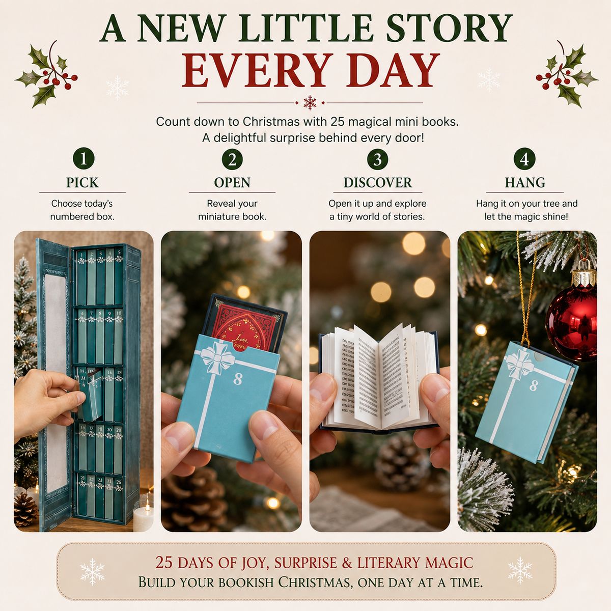 🎄 25-Day Mini Book Advent Calendar – A Book Lover's Christmas Countdown