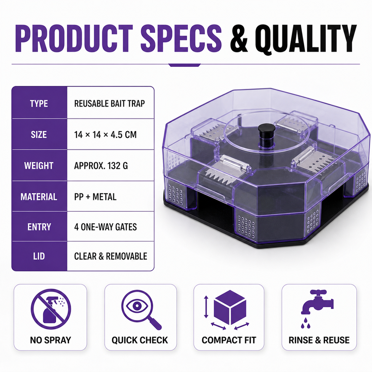 Reusable No-Spray Roach Trap – Chemical-Free