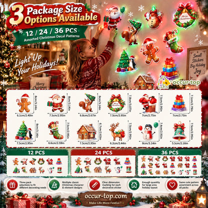 🎄Christmas Sale!! 💞50K+ SOLD! 🎄✨ 50% OFF! LED Christmas Light-Up Wall Decals – built-in LED, pre-installed batteries, 12/24/36pcs. Peel & stick festive glow for walls & windows! 🎅💡