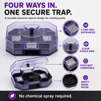 🪳 Reusable No-Spray Roach Trap – Chemical-Free, Washable Cockroach Catcher