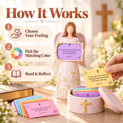 🙏✨Hand-Crafted Angel Figurine with Color-Coded Bible Verse Cards & Storage Box 🕊️🎁(📦Buy 2 Free Shipping)