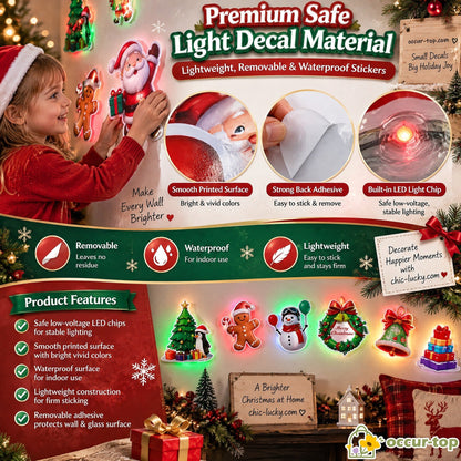 🎄Christmas Sale!! 💞50K+ SOLD! 🎄✨ 50% OFF! LED Christmas Light-Up Wall Decals – built-in LED, pre-installed batteries, 12/24/36pcs. Peel & stick festive glow for walls & windows! 🎅💡