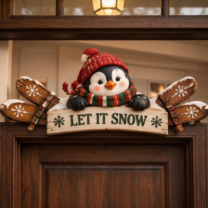 🎄 Rustic Winter Door Frame Topper – Christmas Cabin & Woodland Decor
