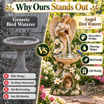 ✨Last Day 49% OFF✨☀️ Solar Angel Starlight Bird Waterer™🪽 – Lighted Garden Birdbath & Outdoor Decor