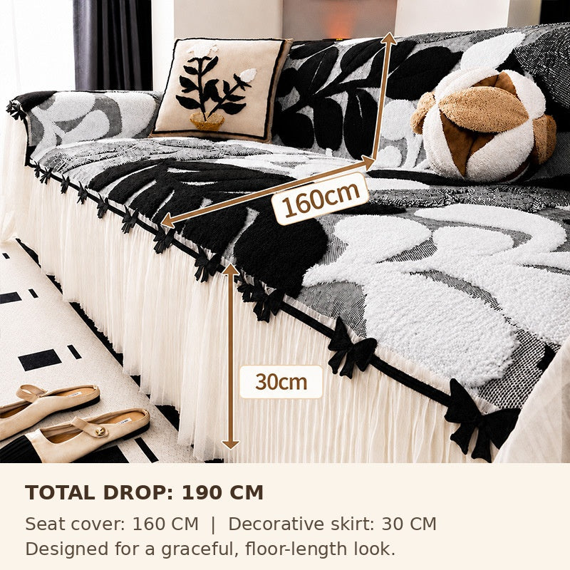 Sofa Cover Size Guide 160 CM Plus 30 CM Skirt
