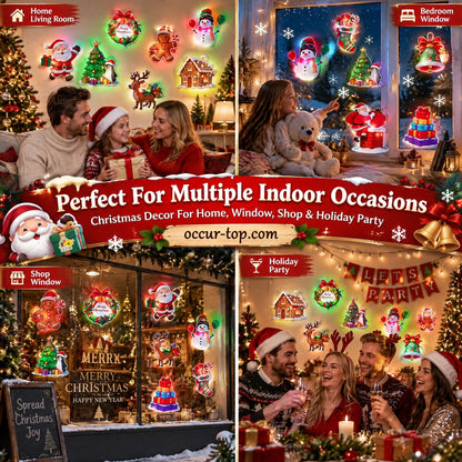 🎄Christmas Sale!! 💞50K+ SOLD! 🎄✨ 50% OFF! LED Christmas Light-Up Wall Decals – built-in LED, pre-installed batteries, 12/24/36pcs. Peel & stick festive glow for walls & windows! 🎅💡