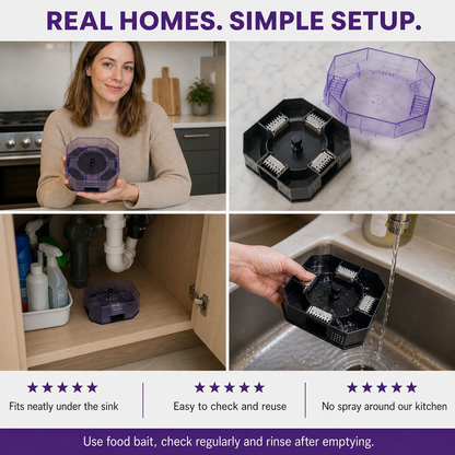 🪳 Reusable No-Spray Roach Trap – Chemical-Free, Washable Cockroach Catcher