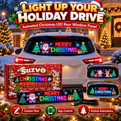 🎄 Animated Christmas LED Rear Window Panel – App Controlled Car Display