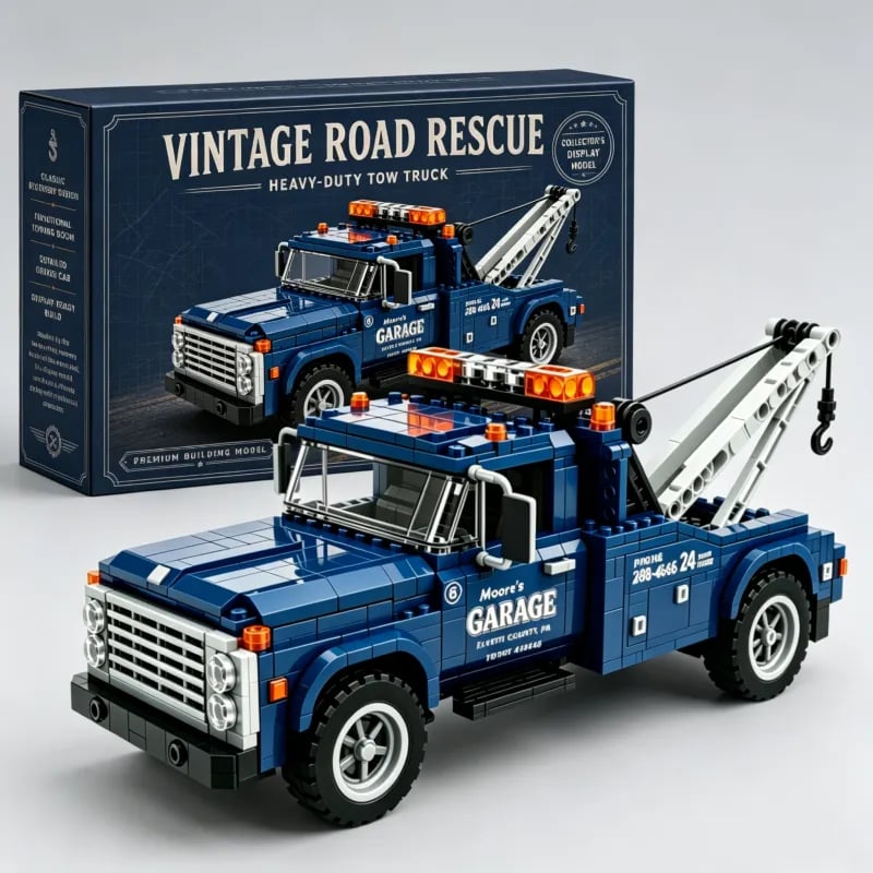 Blue Heritage Tow Truck Building Set – Collector Edition