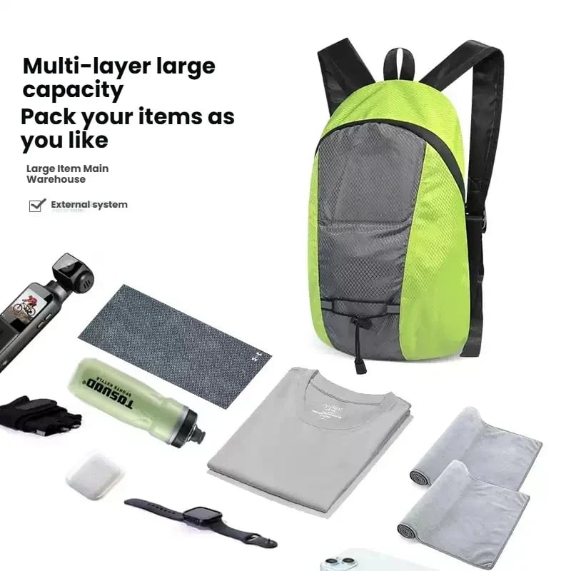 🚴 15L LED Warning Light Backpack – Wireless Handlebar Remote, 5 Signal Modes & Reflective Strips