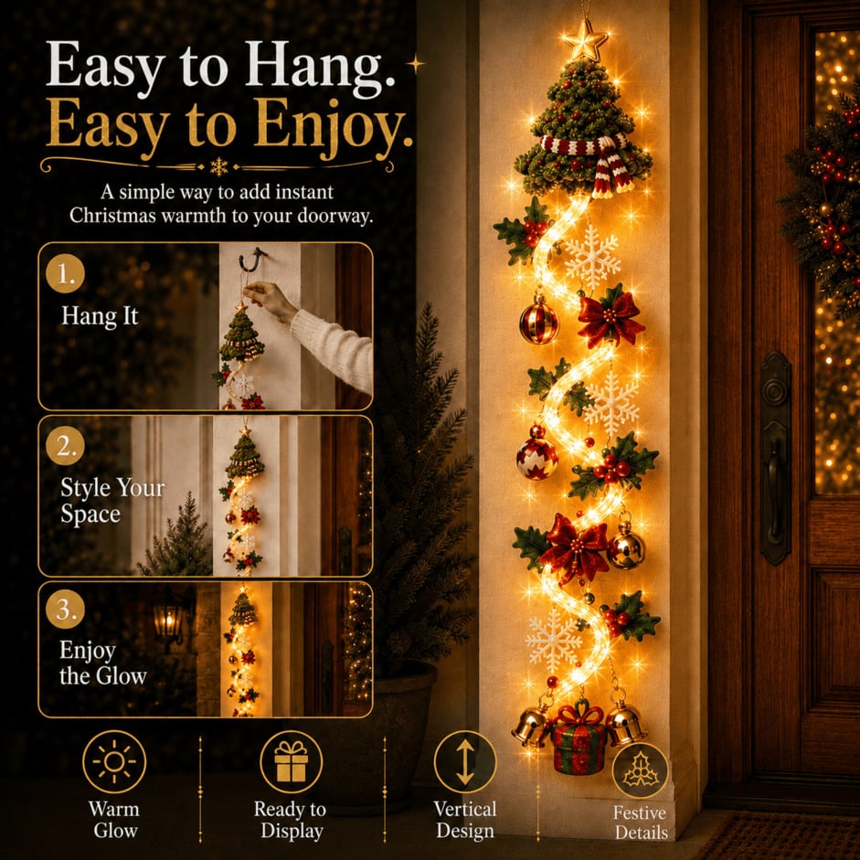 ⏳ Last Day 49% OFF – 🎄 Glowing Christmas Door Hanger