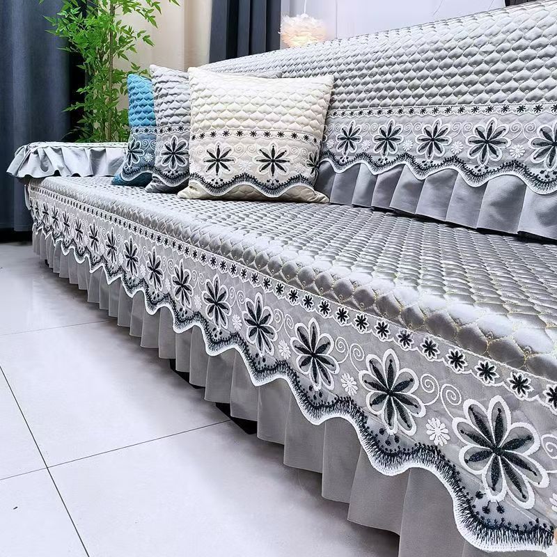Gray European style sofa cover