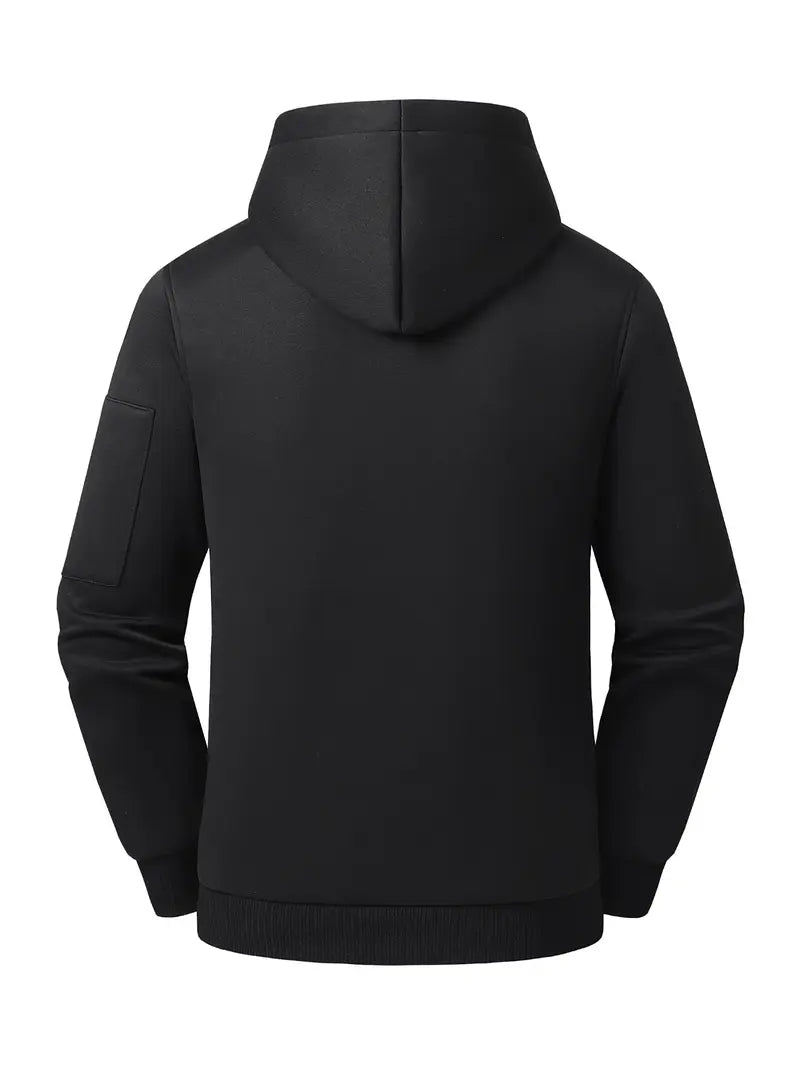 🔥 Men's 26-Zone Heated Hoodie – USB Powered Half-Zip Winter Pullover