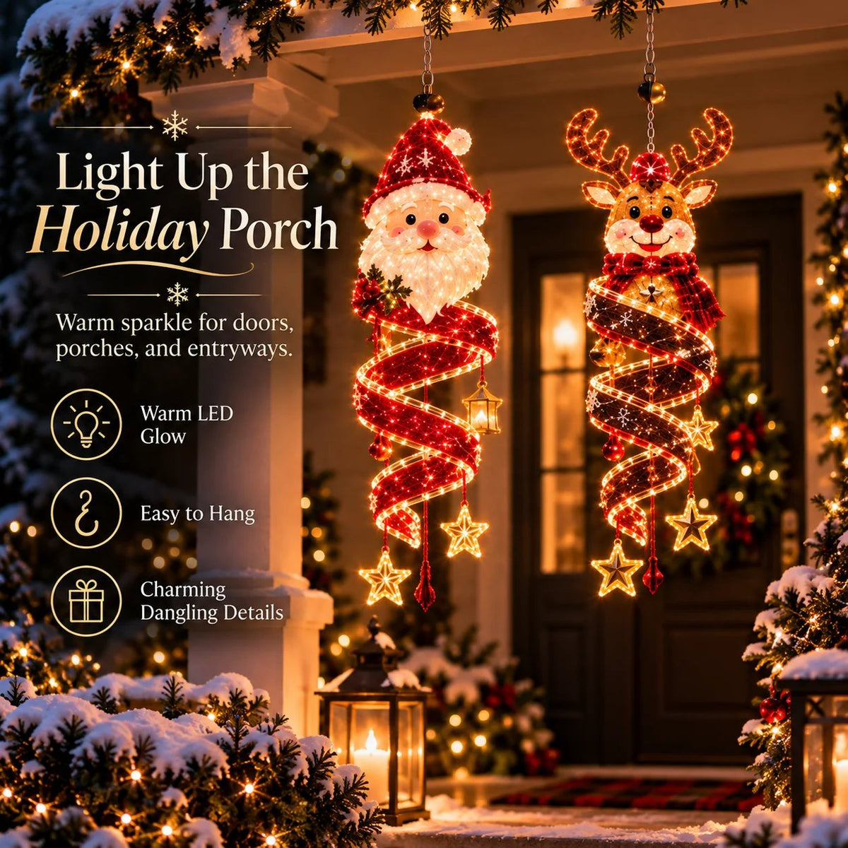 ⏳ ✨New Arrival 49% OFF – 🎄Christmas Magic Spiral™ Hanging LED Light Collection – 9 Festive Designs ✨ | Suspended Glowing Characters with Spiral Lights & Hanging Details for Porches, Windows, Entryways & Holiday Displays