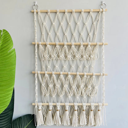 🧸3-Tier Wall Hanging Plush Toy Storage Net with Tassels