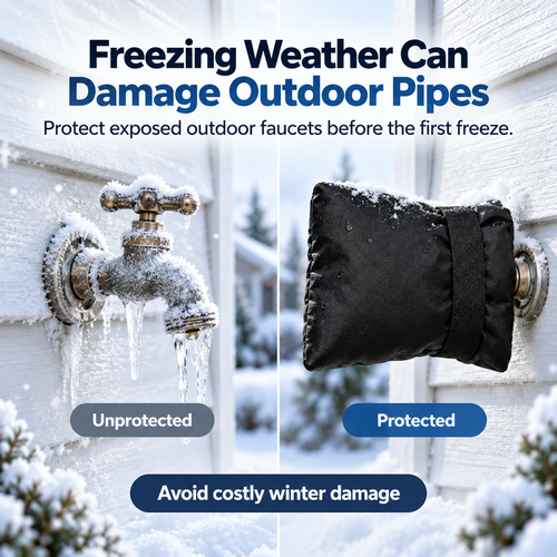 ❄️ Winter Faucet Covers — Protect Outdoor Faucets From Freezing & Costly Repairs