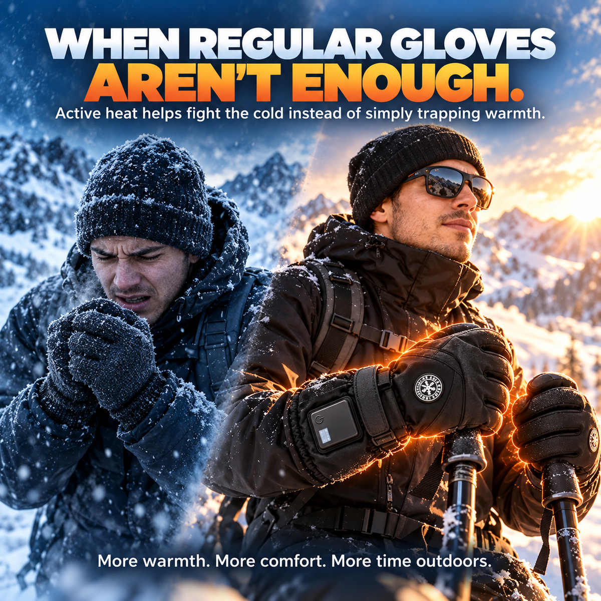 🔥 Rechargeable Heated Gloves – 3 Heat Settings, Touchscreen & Waterproof Winter Gloves