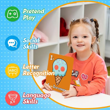 ✨🔥26 Pcs Alphabet ABC Flash Cards with Animal Masks