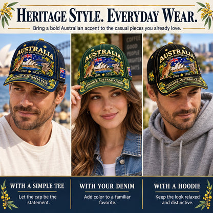 💝LAST DAY 49% OFF - 🦘 Australia 125th Anniversary 1901–2026 – Premium Embroidered Heritage Cap | Cotton-Poly Blend • Detailed Embroidery • Adjustable Fit 🇦🇺