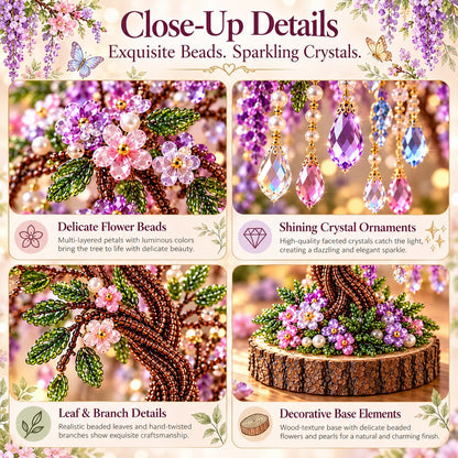 DIY Beaded Gem Tree Craft Kit – Handmade Crystal Tree Home Decor