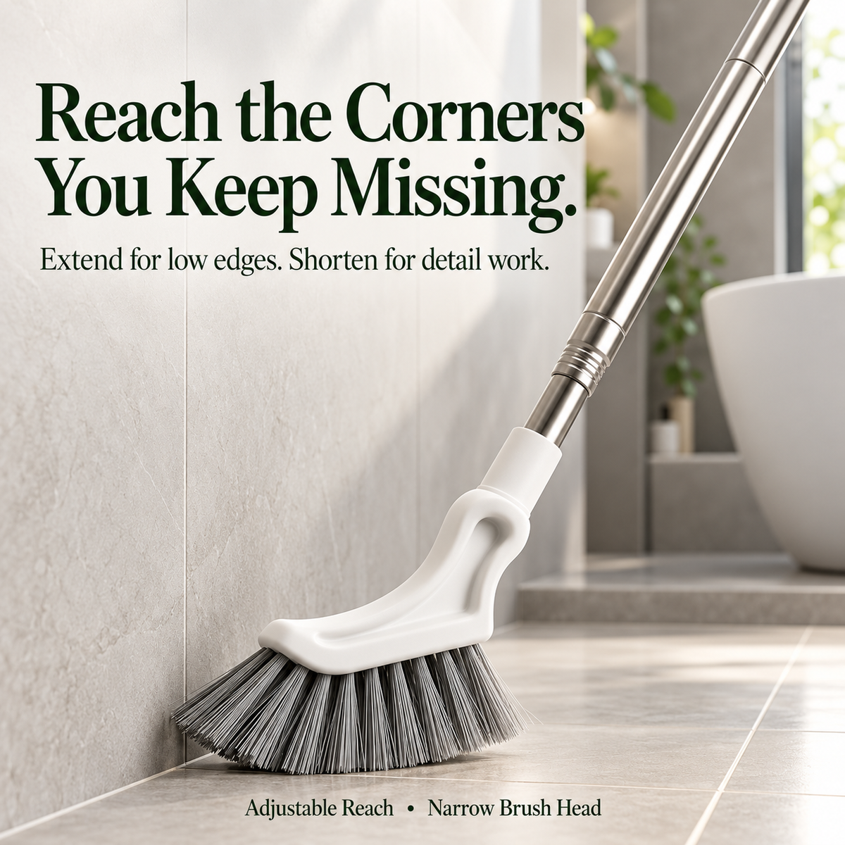 🧹 Extendable L-Shaped Cleaning Brush – Reach Corners with Less Bending