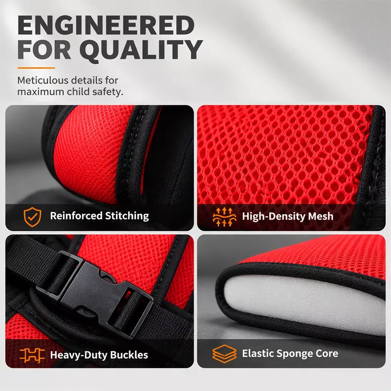👶🛡️   Portable Child Car Seat – Cotton & Polyester, Lightweight & 5-Point Harness.🚙