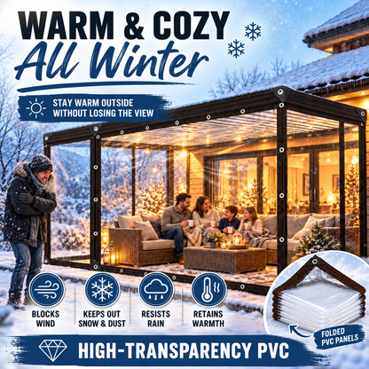🌧️ Clear Waterproof, Windproof & Cold-Resistant Tarp – All-Weather Outdoor Protection