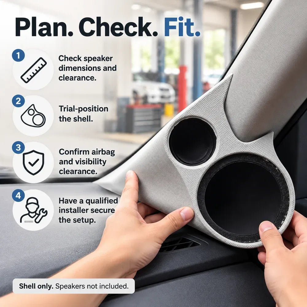 🚘 Dual-Opening A-Pillar Speaker Mounting Shell