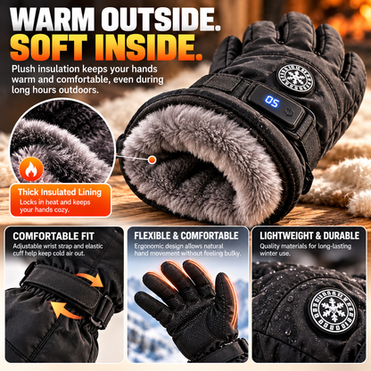 🔥 Rechargeable Heated Gloves – 3 Heat Settings, Touchscreen & Waterproof Winter Gloves