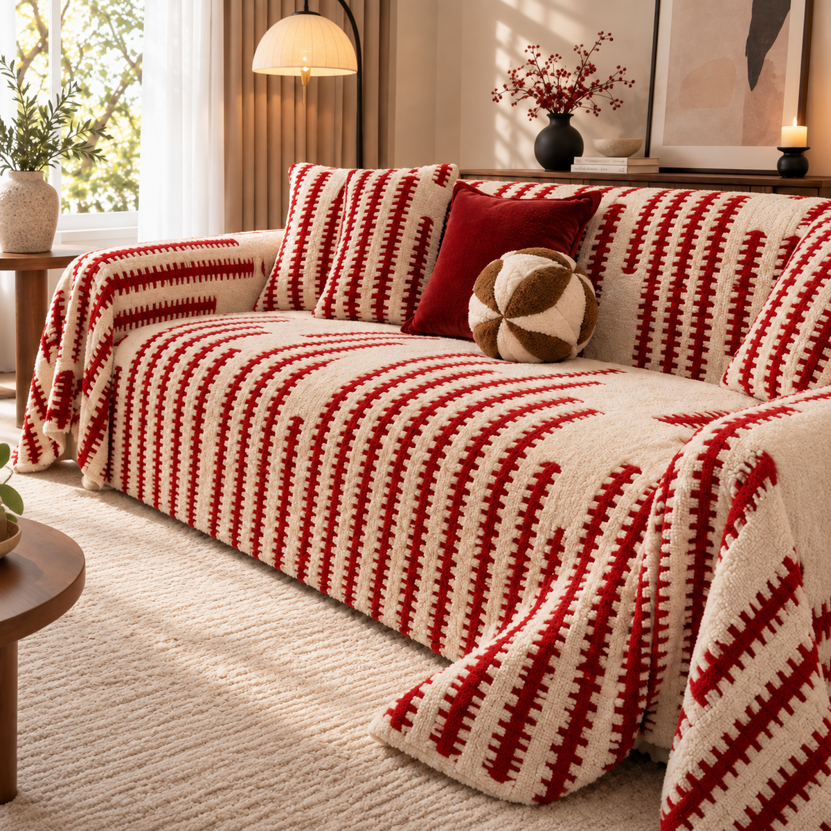 🛋️ Soft Chenille Sofa Cover – Pet-Friendly Full Coverage Couch Throw