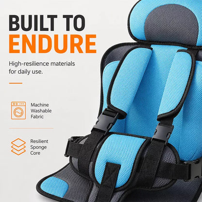 👶🛡️   Portable Child Car Seat – Cotton & Polyester, Lightweight & 5-Point Harness.🚙