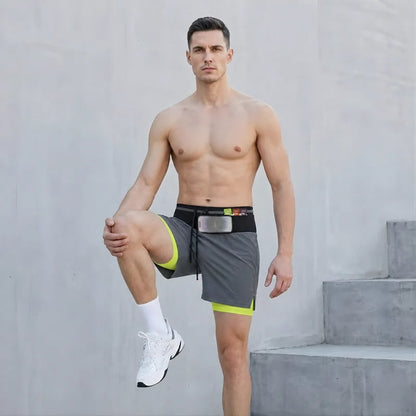 Marathon Pro Shorts — Front Mesh Storage Belt · Right Inner Liner Phone Pocket · Rear Zip Pocket · Anti-Chafe Liner