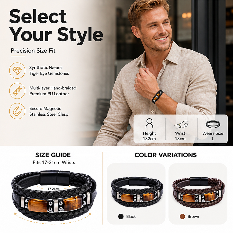 Braided PU Leather Bracelet