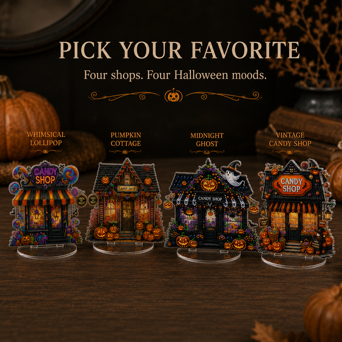 Sparkling Halloween Candy Shop Tabletop Decor Kit