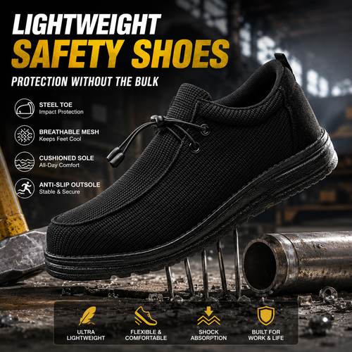 🛠️🥾 Lightweight Steel Toe Safety Loafers – Breathable Non-Slip Work Shoes | 🚚 Free Shipping