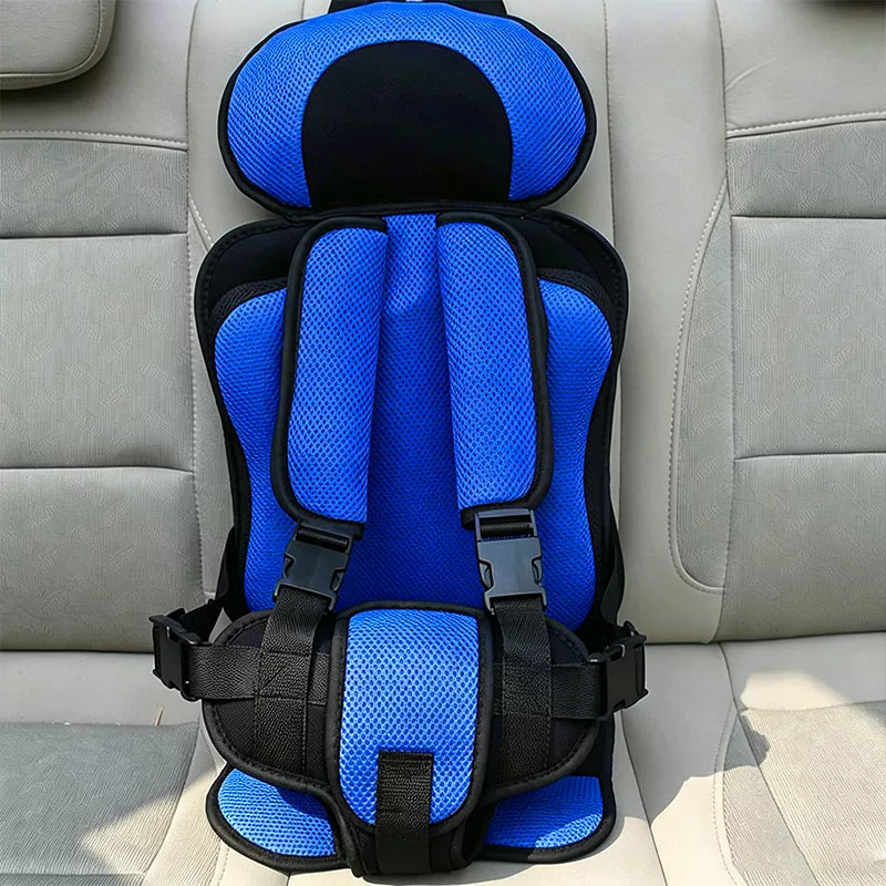 👶🛡️   Portable Child Car Seat – Cotton & Polyester, Lightweight & 5-Point Harness.🚙