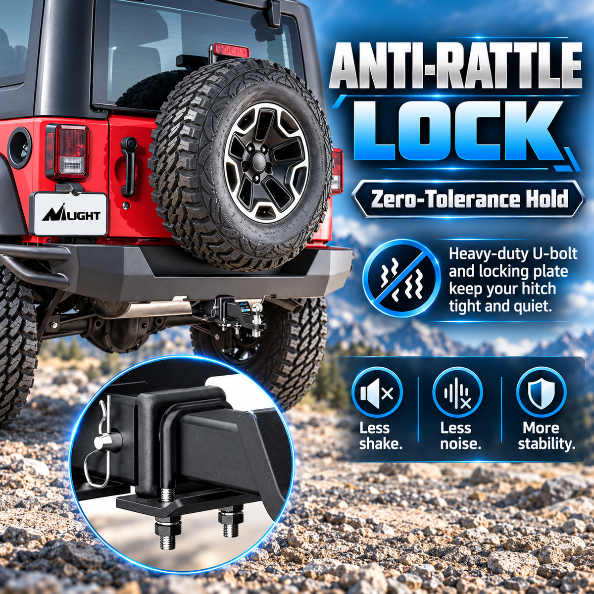 Ultimate Trailer Hitch Locking Stabilizer - Heavy-Duty Support & Anti-Rattle