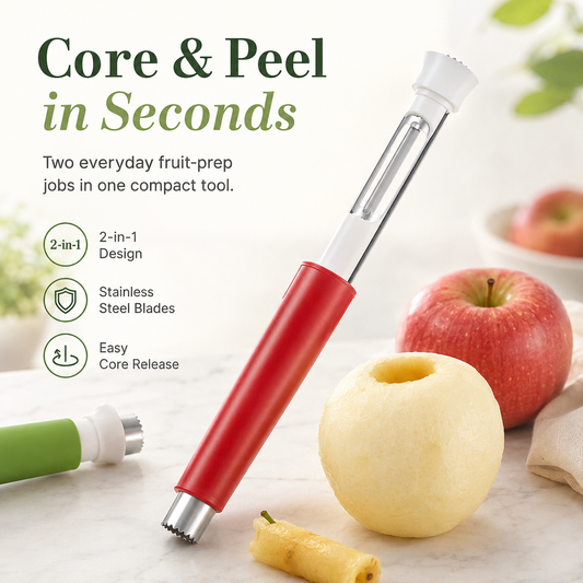 2-in-1 Stainless Steel 🍎Apple & 🍐Pear Corer Peeler Kitchen Tool