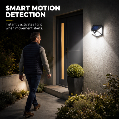 ✅【Buy one, get one free】 Auto light up when motion detected, powered fully by sunlight!