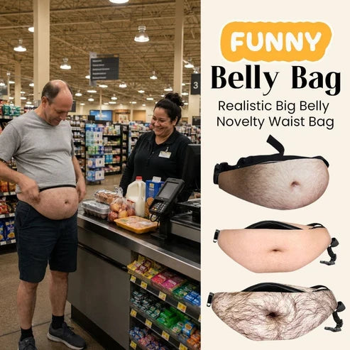 Funny Belly Fanny Pack – Realistic Fake Belly Waist Bag