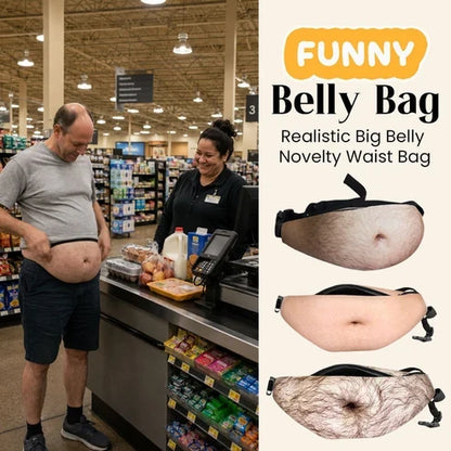 Funny Belly Fanny Pack – Realistic Fake Belly Waist Bag