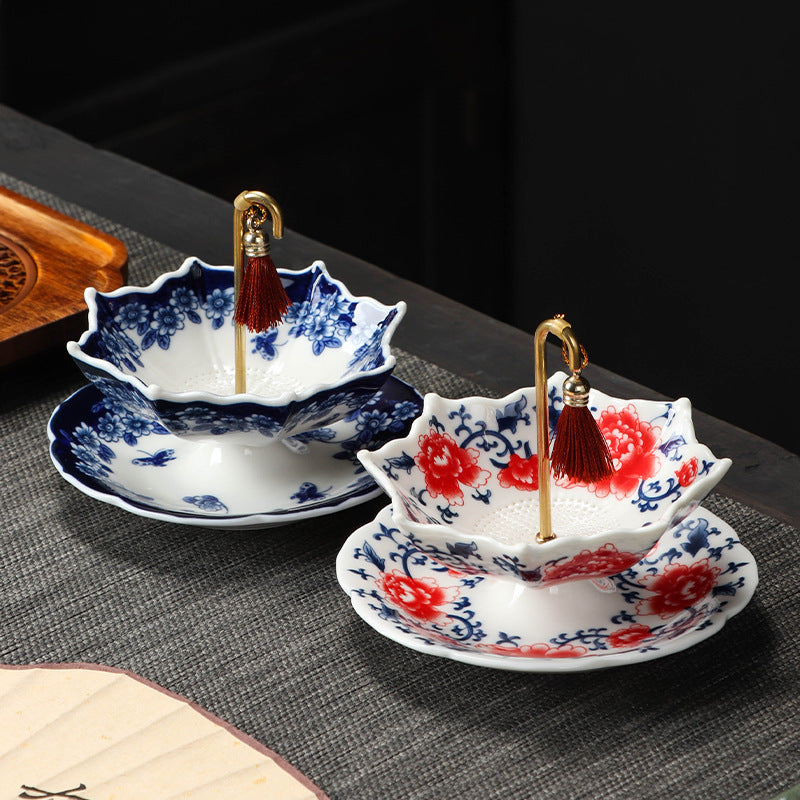 🍵5 Thousand Years Blue and White Porcelain Umbrella Tea Infuser Set