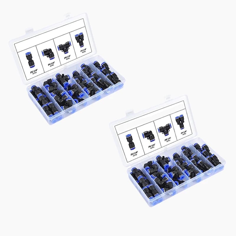 1/4 Inch Pneumatic Push-to-Connect Air Hose Fittings Kit