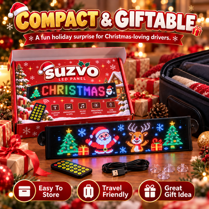🎄 Animated Christmas LED Rear Window Panel – App Controlled Car Display