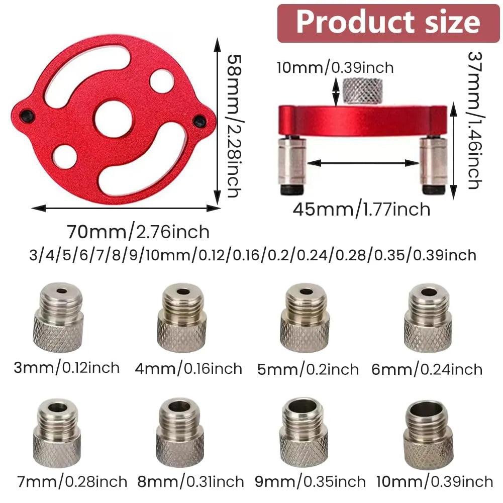 Self-Aligning Dowel Jig for Fast, Accurate Wood Joinery – Red 🔴