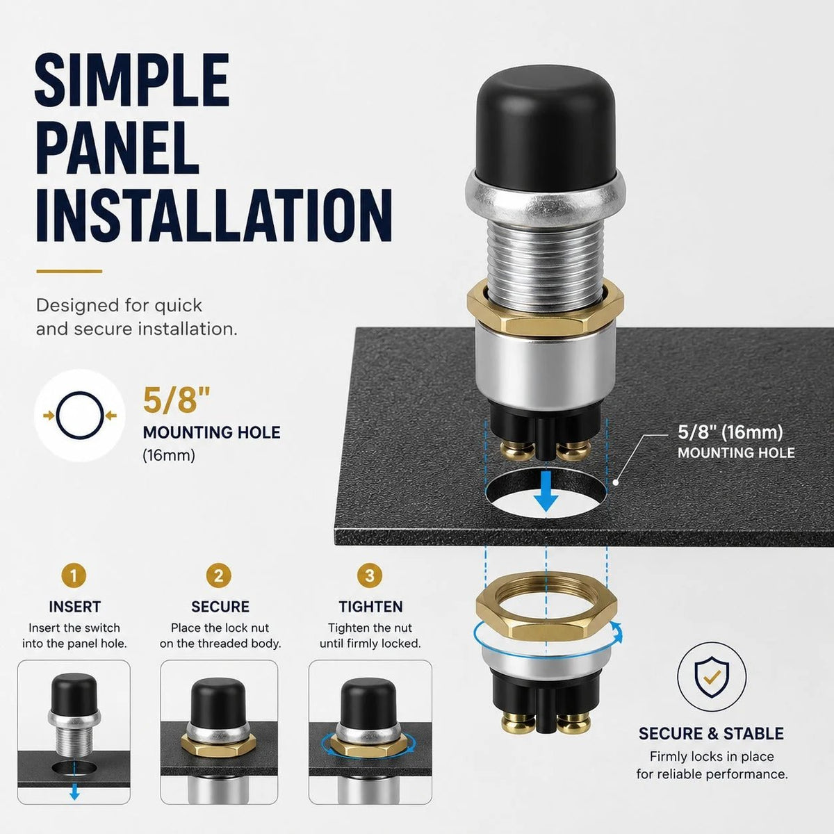Heavy-Duty Engine Start Push Button Switch